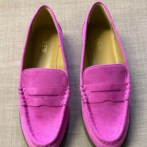J. Crew Vibrant Pink Suede Loafers